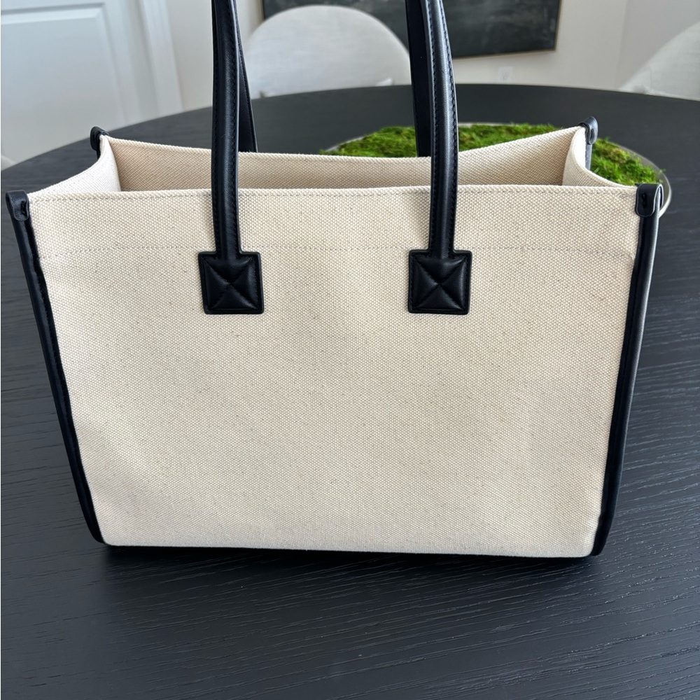 Vince Camuto Cream and Black Color-Block Tote - Picture 2 of 5